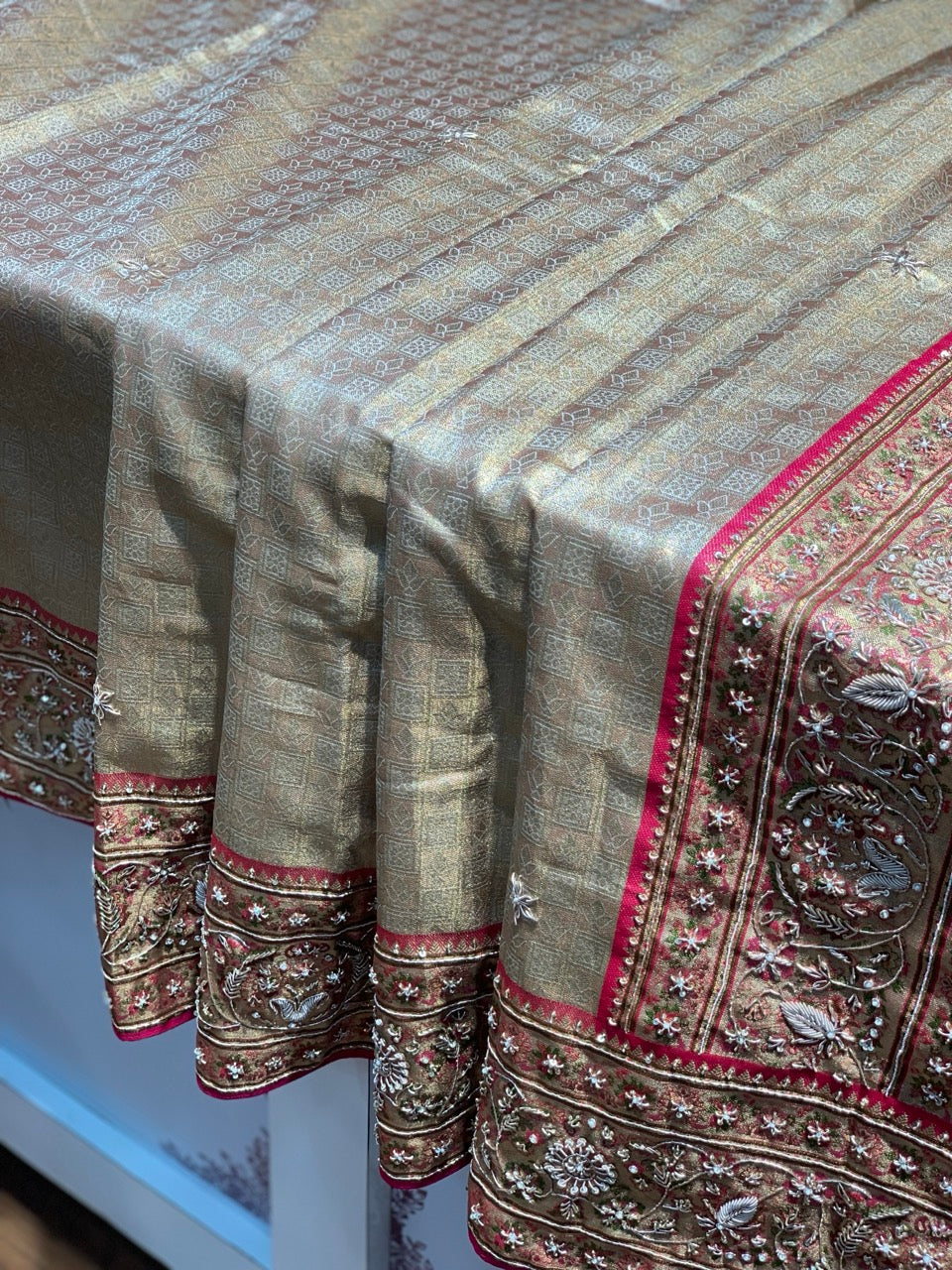 Pure Kanjivaram x Hand Embroidery