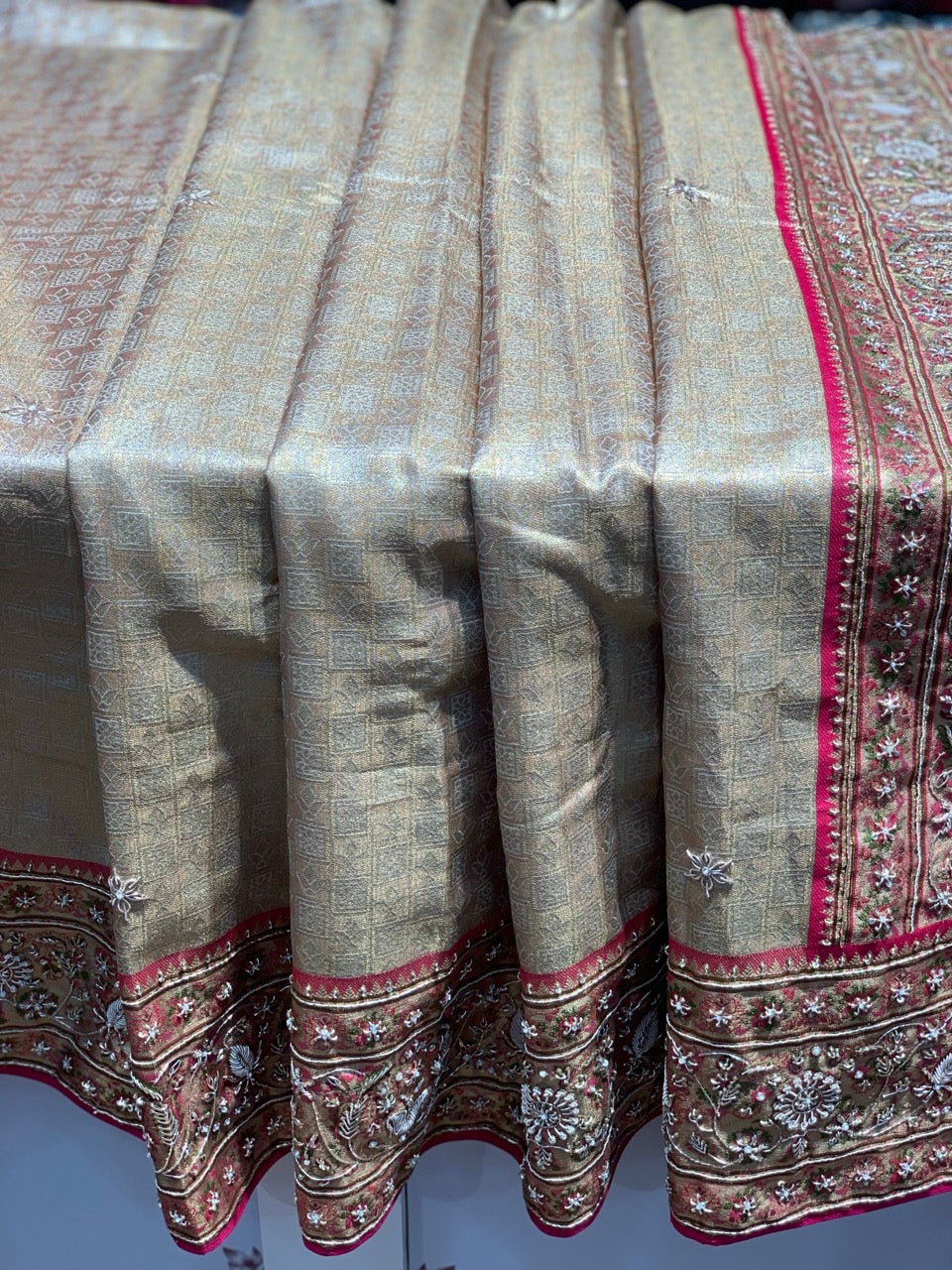 Pure Kanjivaram x Hand Embroidery
