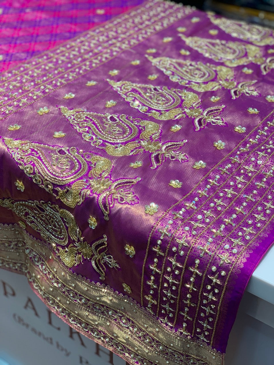 Purple Banarasi x Hand Embroidery