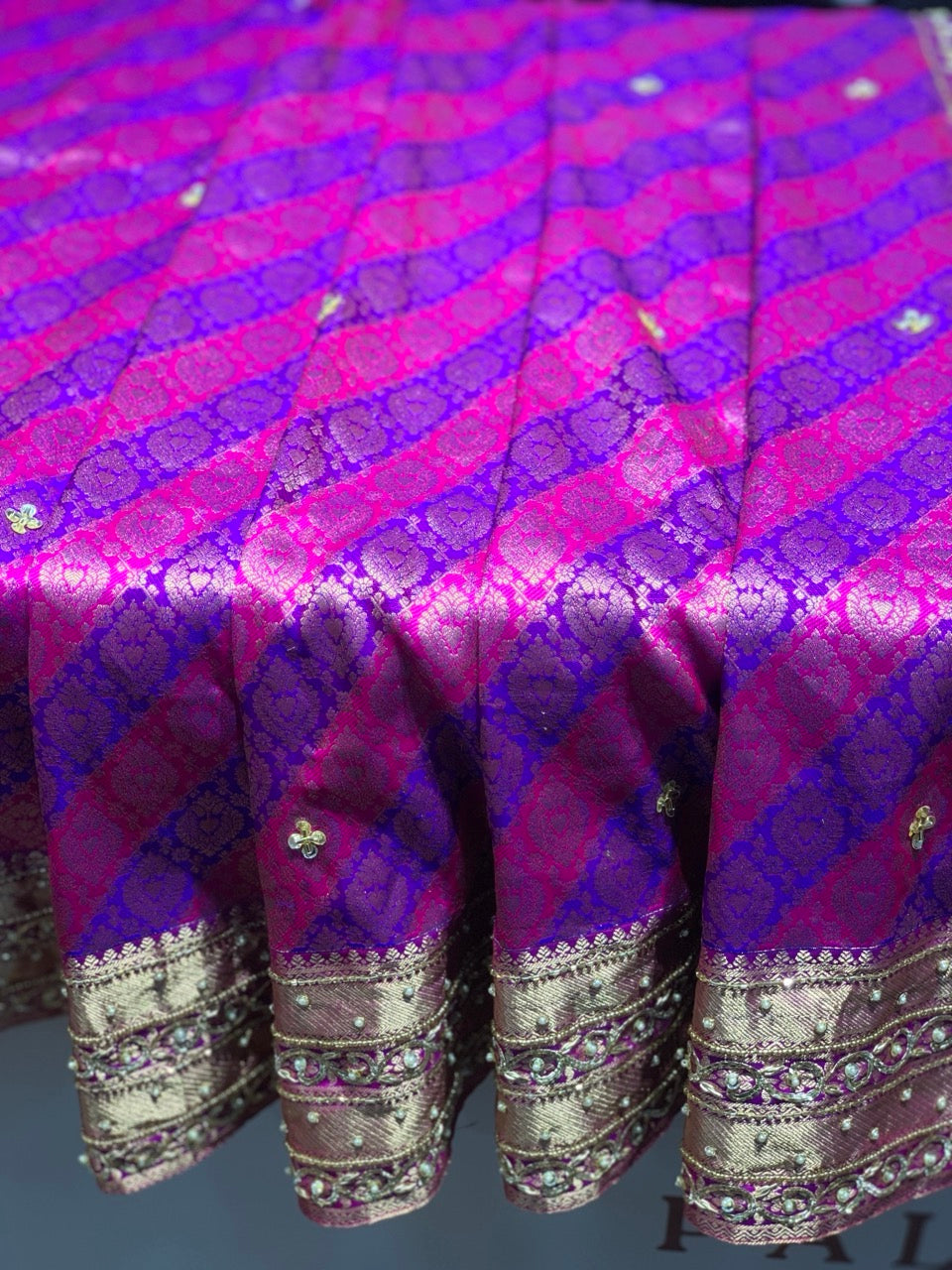 Purple Banarasi x Hand Embroidery