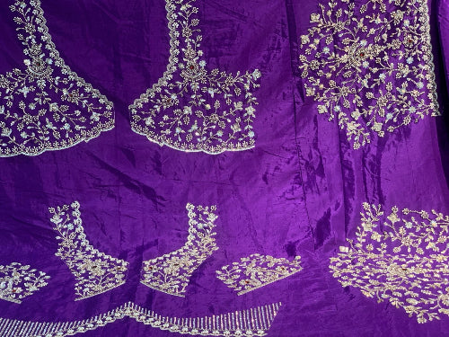 Purple Satin Silk Fancy x Hand Embroidery