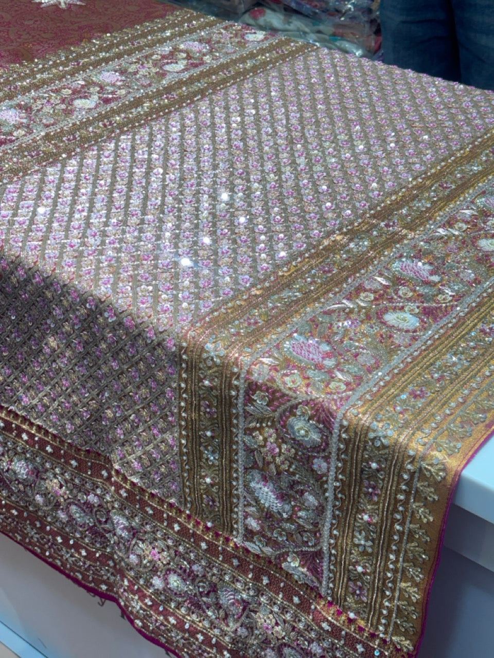 Pink Pure Kanjivaram x Hand Embroidery