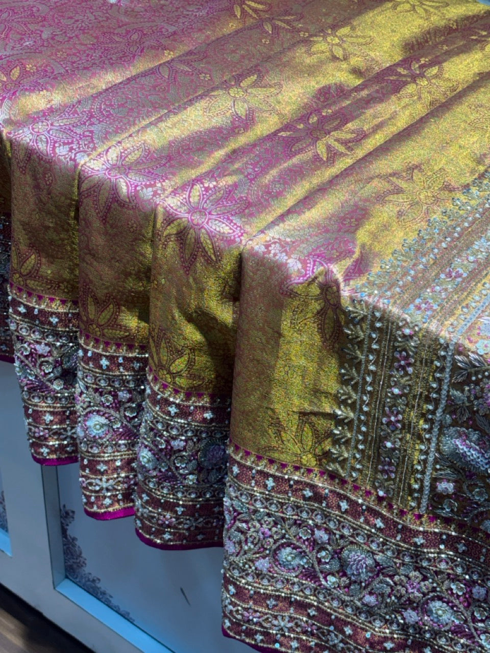 Pink Pure Kanjivaram x Hand Embroidery