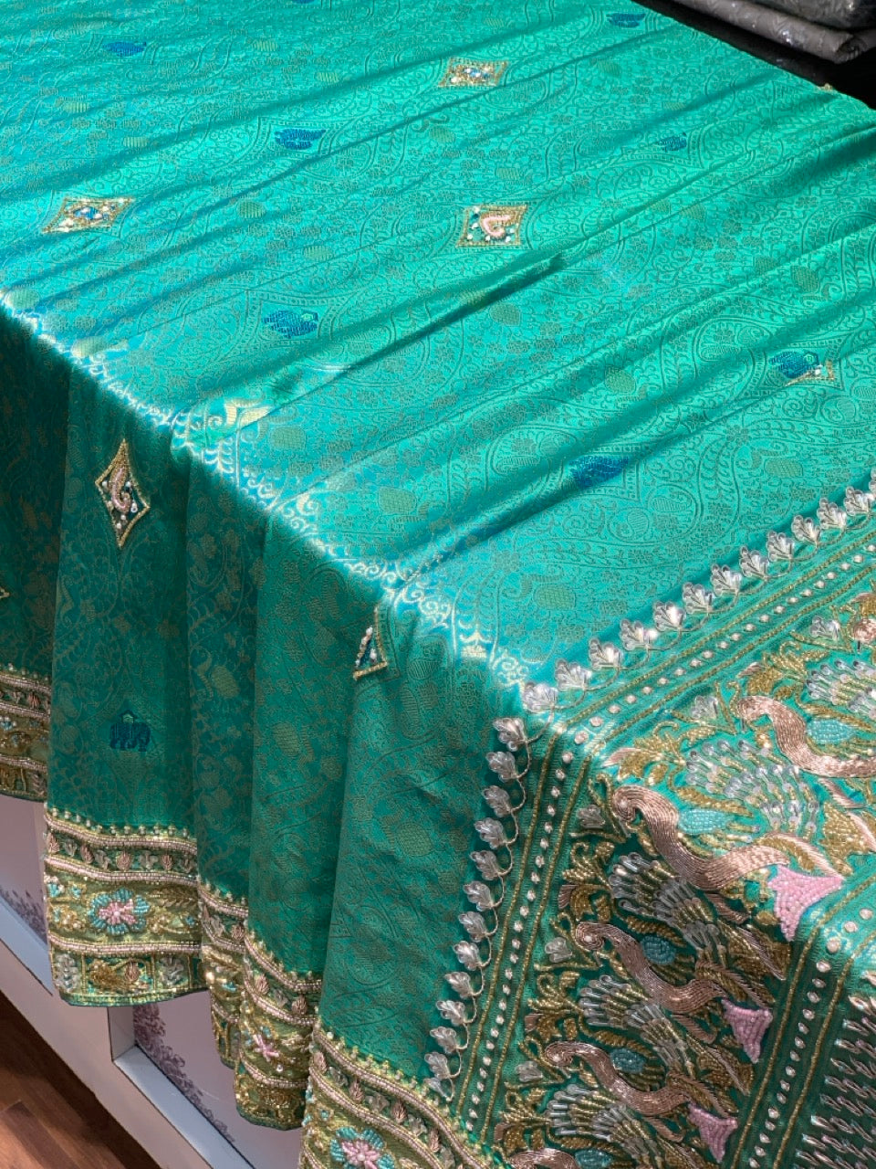 Pure Kanjivaram x Hand Embroidery