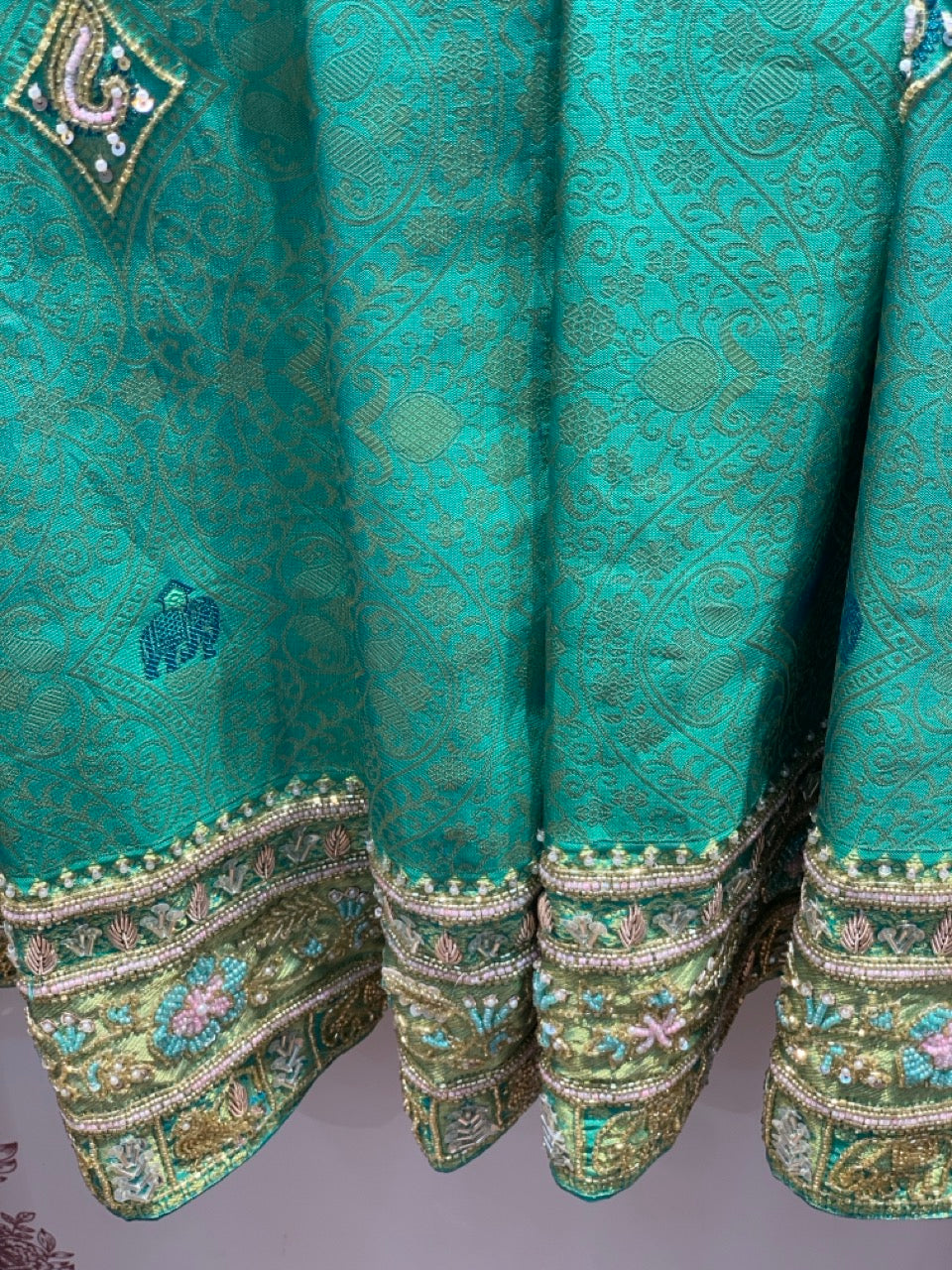 Pure Kanjivaram x Hand Embroidery