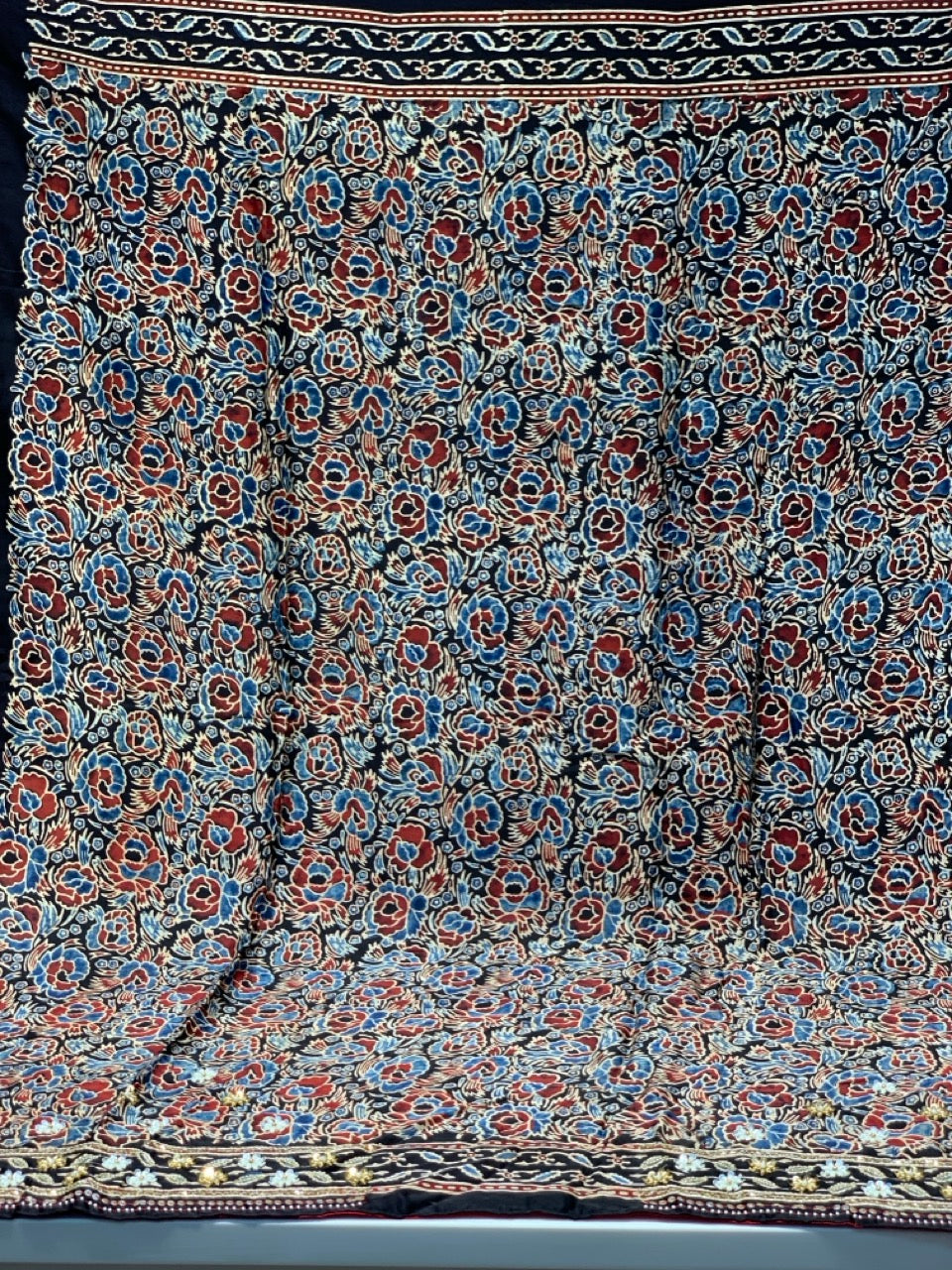 Multicolour Ajrakh x Hand Embroidery