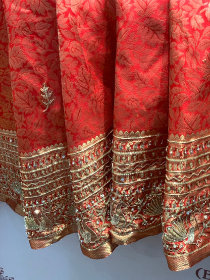 Red Kanjivaram x Hand Embroidery