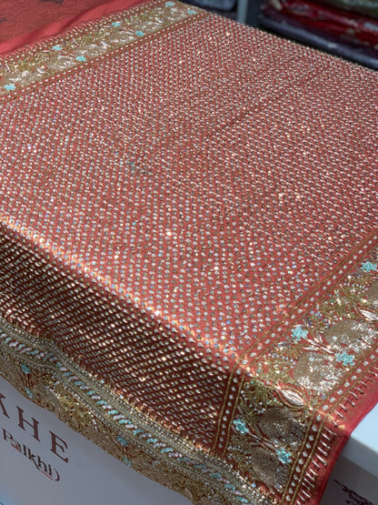 Pure Kanjivaram x Hand Embroidery