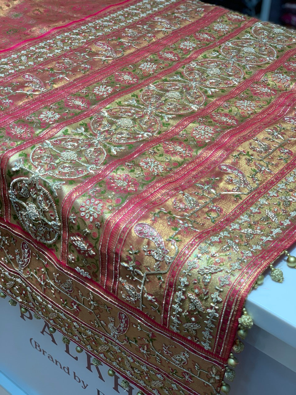 Pure Tissue Kanjivaram x Hand Embroidery