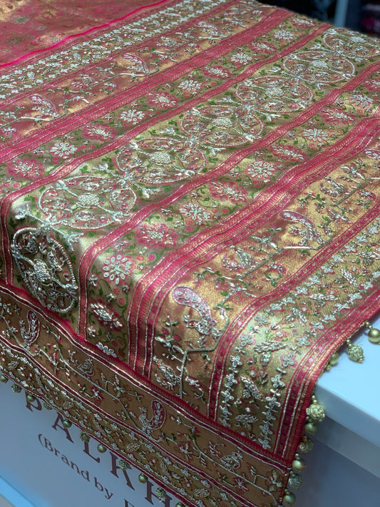 Pure Tissue Kanjivaram x Hand Embroidery