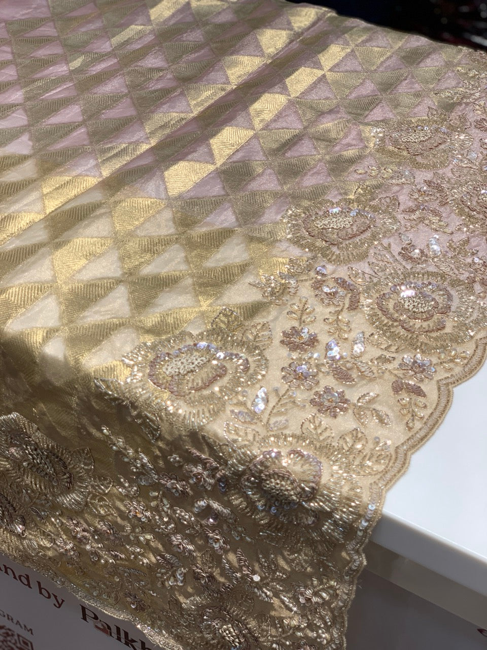 Pure Banarasi Tissue x Handwork Embroidery
