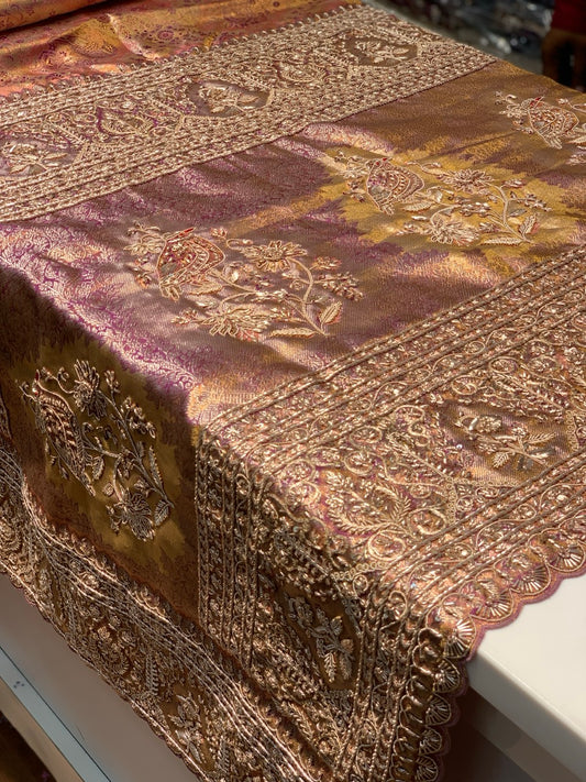 Pure Kanjivaram x Hand Embroidery