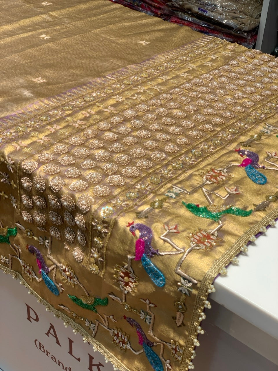 Pure Tissue Paithani x Fancy Hand Embroidery