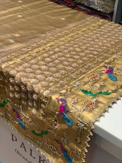 Pure Tissue Paithani x Fancy Hand Embroidery