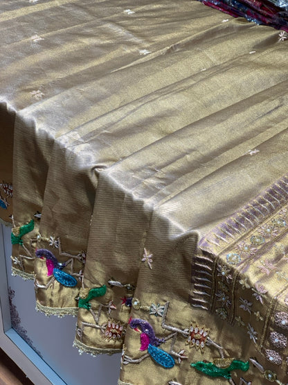 Pure Tissue Paithani x Fancy Hand Embroidery
