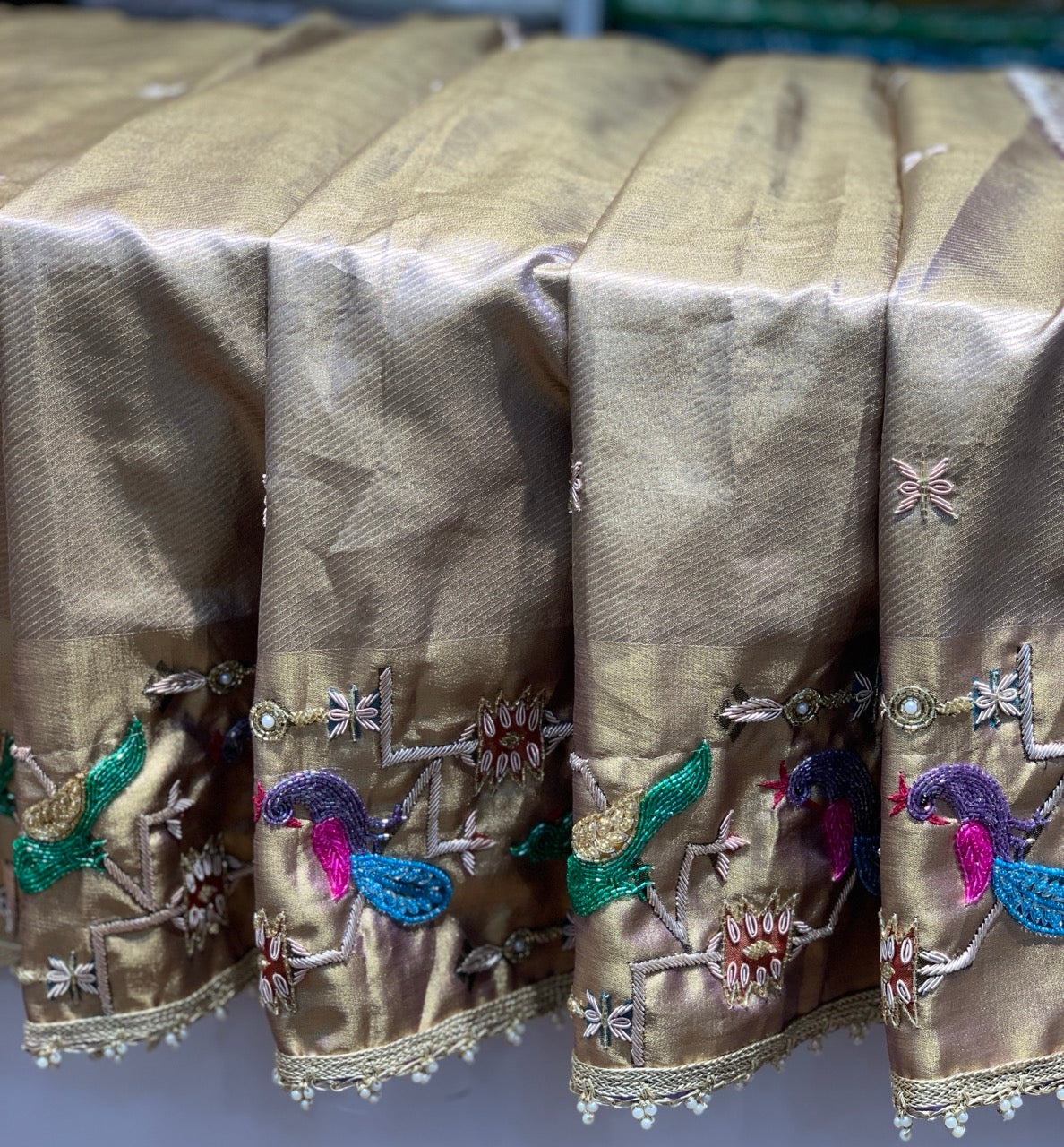 Pure Tissue Paithani x Fancy Hand Embroidery