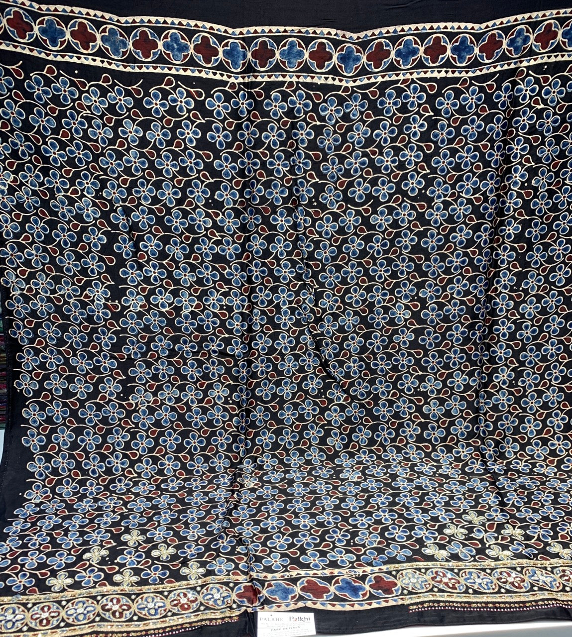 Black Ajrakh x Hand Embroidery