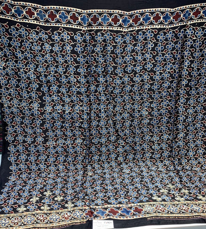Black Ajrakh x Hand Embroidery