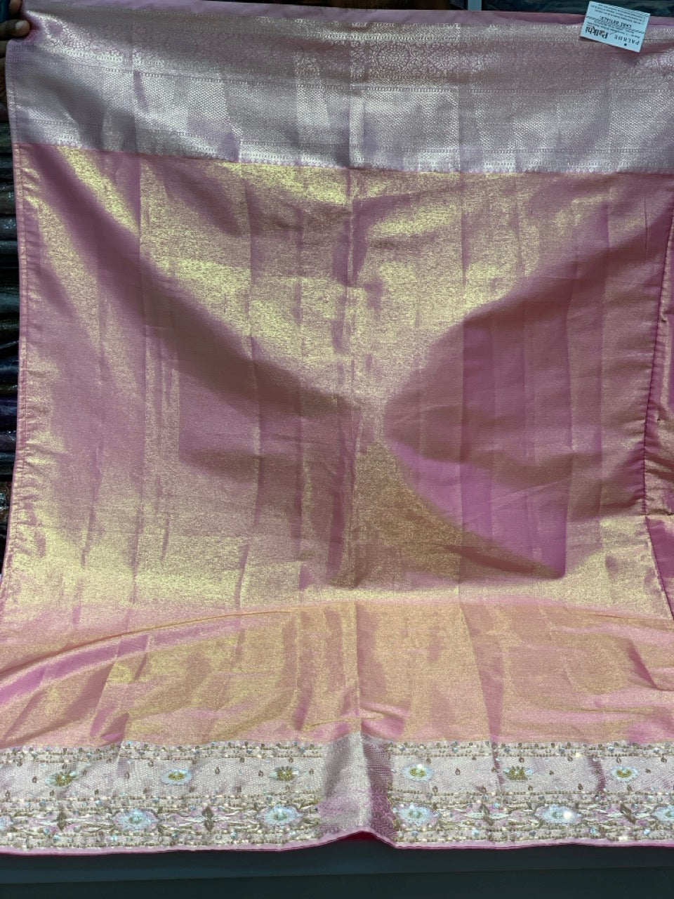 Baby Pink Kanjivaram x Hand Embroidery