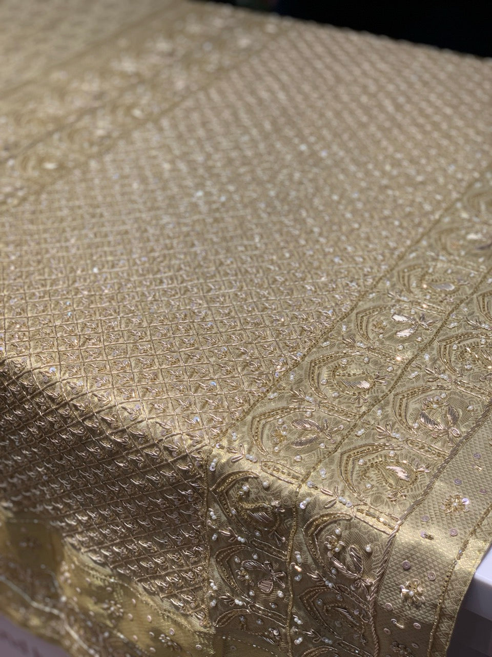 Beige Kanjivaram x Hand Embroidery