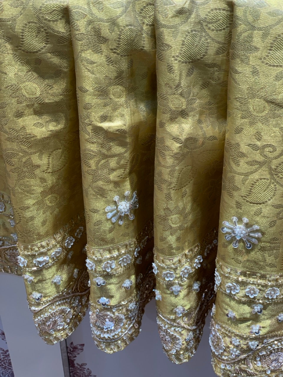 Gold Pure Kanjivaram x Hand Embroidery