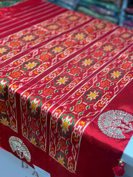 Bottle Green Pure Pochampally Patola x Hand Embroidery