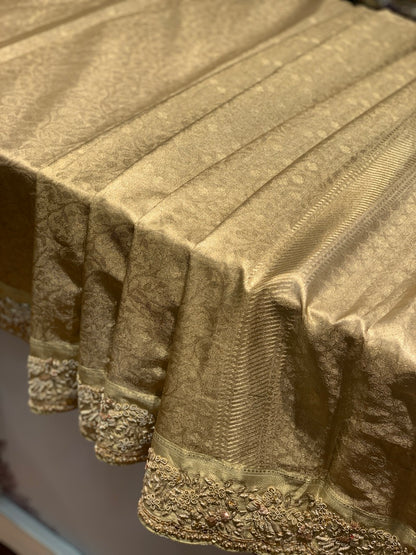 Gold Pure Tissue Kanjivaram x Hand Embroidery