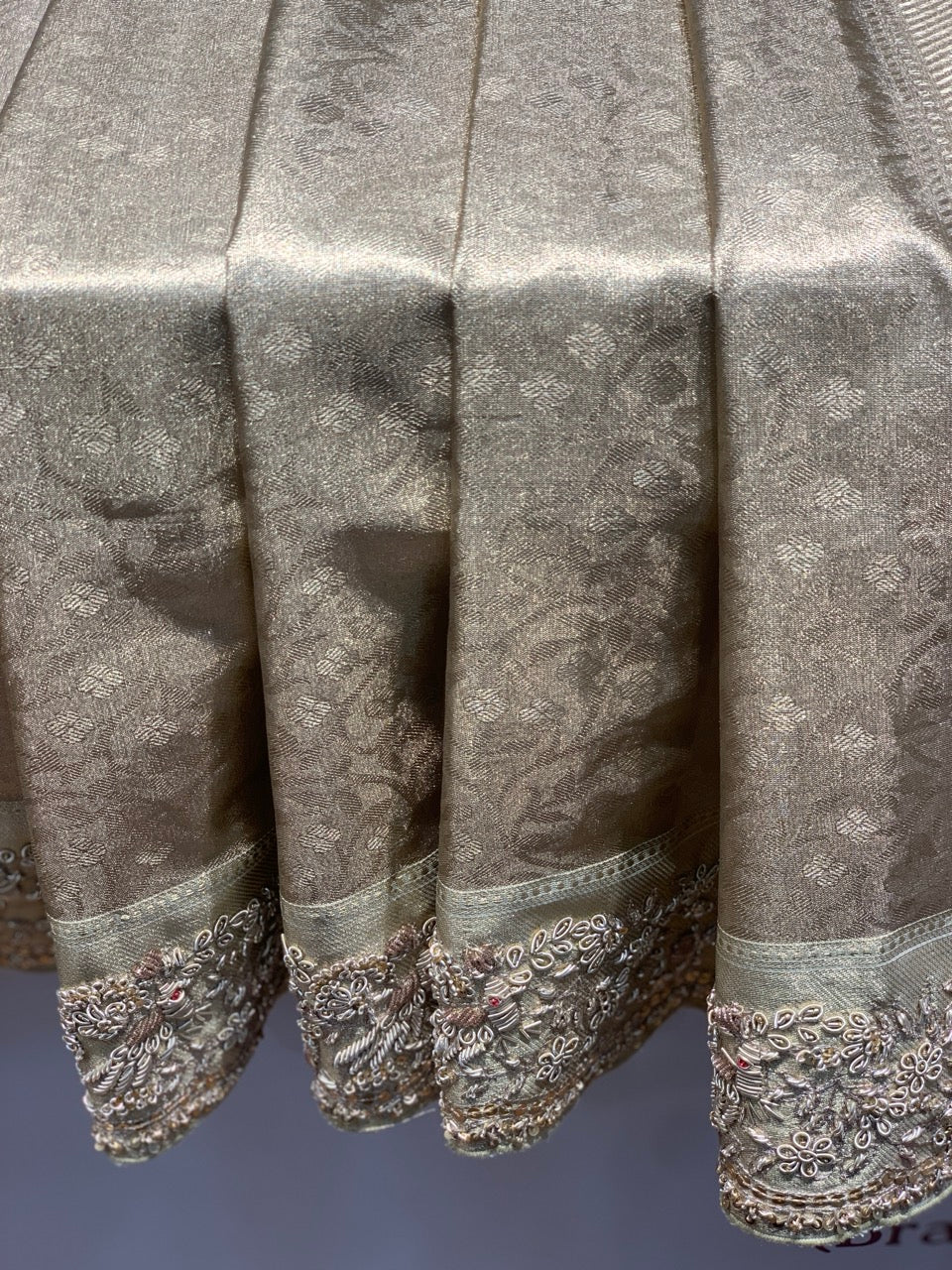 Gold Pure Tissue Kanjivaram x Hand Embroidery