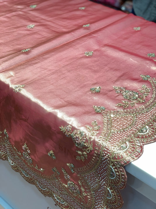 Onion Pink Tissue x Hand Embroidery