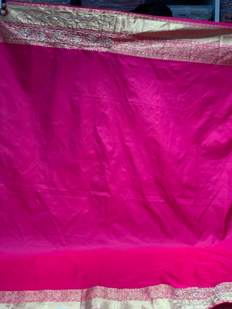 Rani Pink Kanjivaram x Hand Embroidery