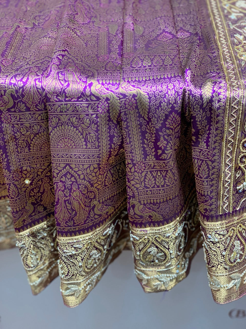 Purple Kanjivaram x Hand Embroidery