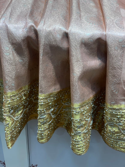 Gold Tissue Kanjivaram x Hand Embroidery