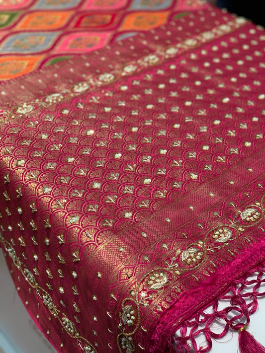 Rani Pink Rangkat x Hand Embroidery