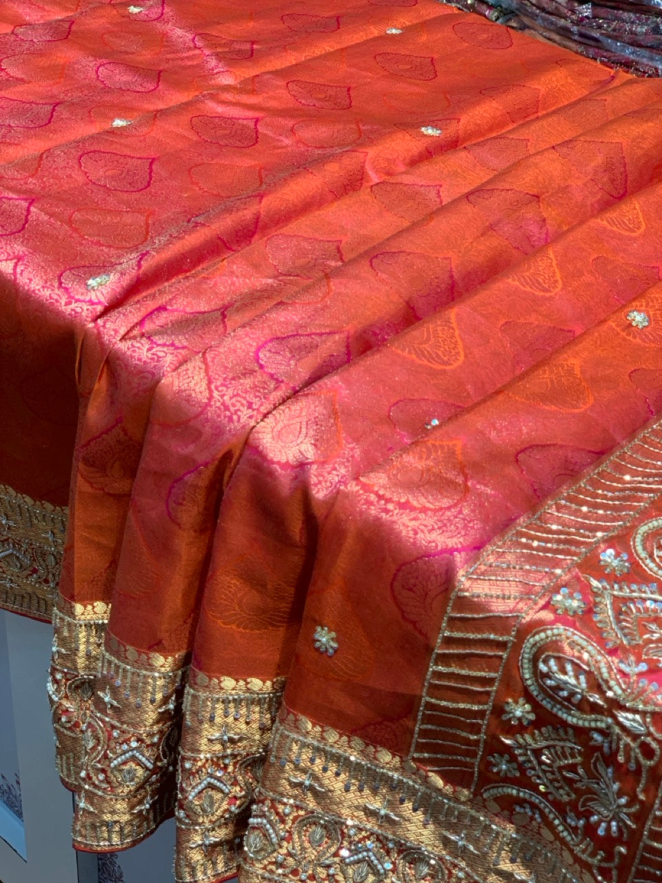 Red Pure Kanjivaram x Hand Embroidery