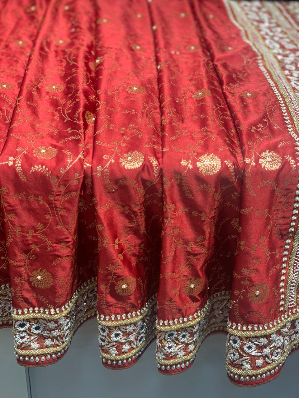 Maroon Banarasi x Hand Embroidery