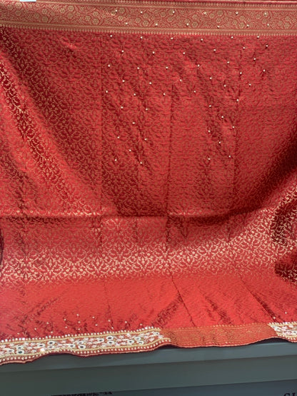 Maroon Banarasi x Hand Embroidery