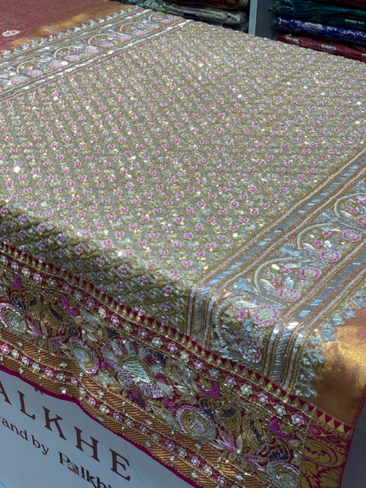 Pink Pure Kanjivaram x Hand Embroidery