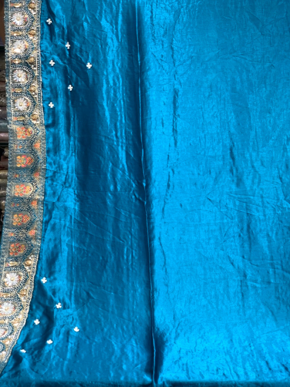 Rama Green Pashmina x Hand Embroidery