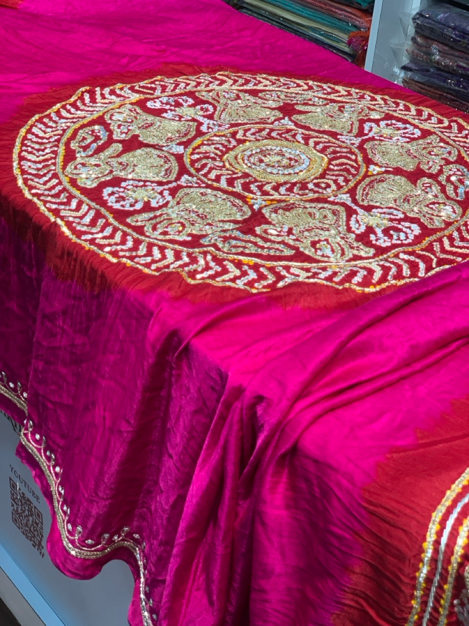 Pink Bandhej x Hand Embroidery