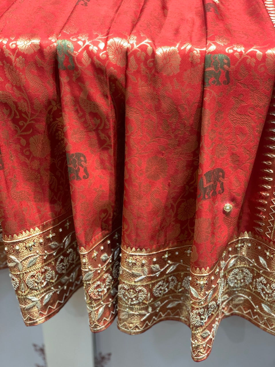 Red Pure Kanjivaram x Hand Embroidery