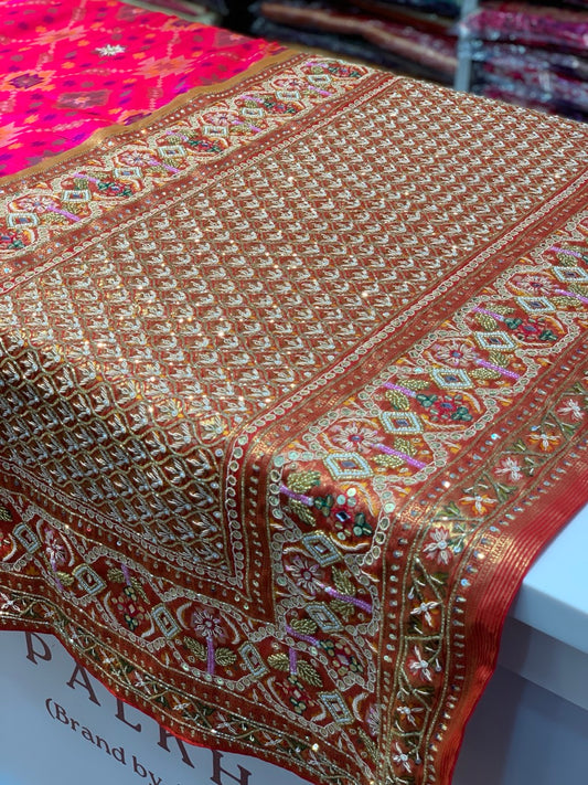 Rani Pink Patola x Hand Embroidery