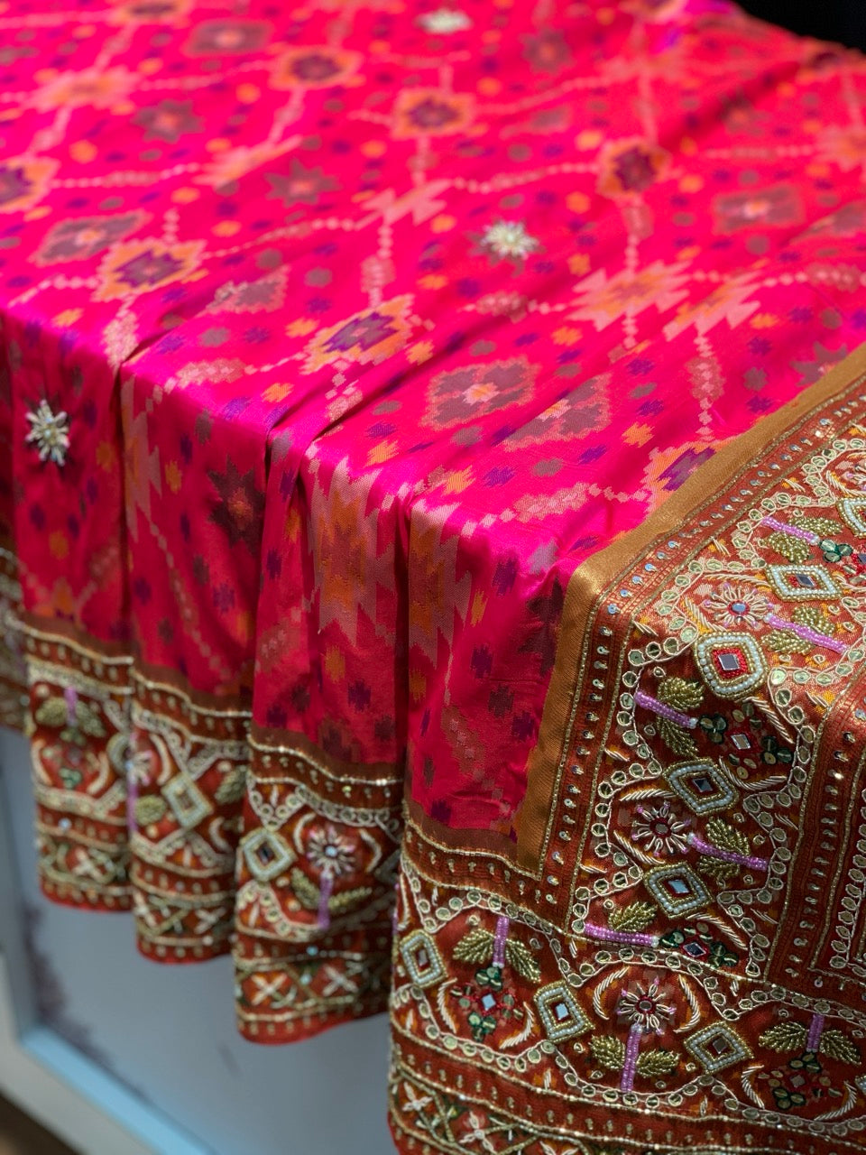 Rani Pink Patola x Hand Embroidery