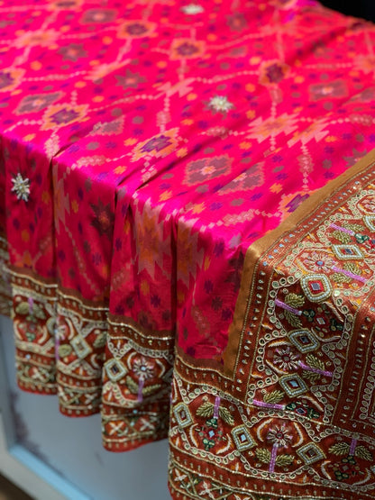 Rani Pink Patola x Hand Embroidery