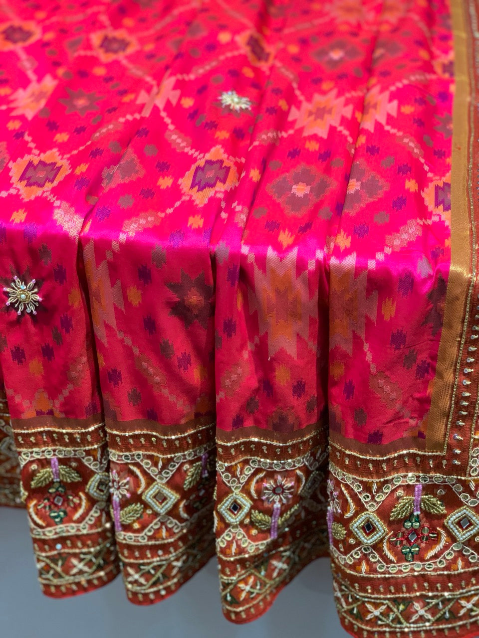 Rani Pink Patola x Hand Embroidery