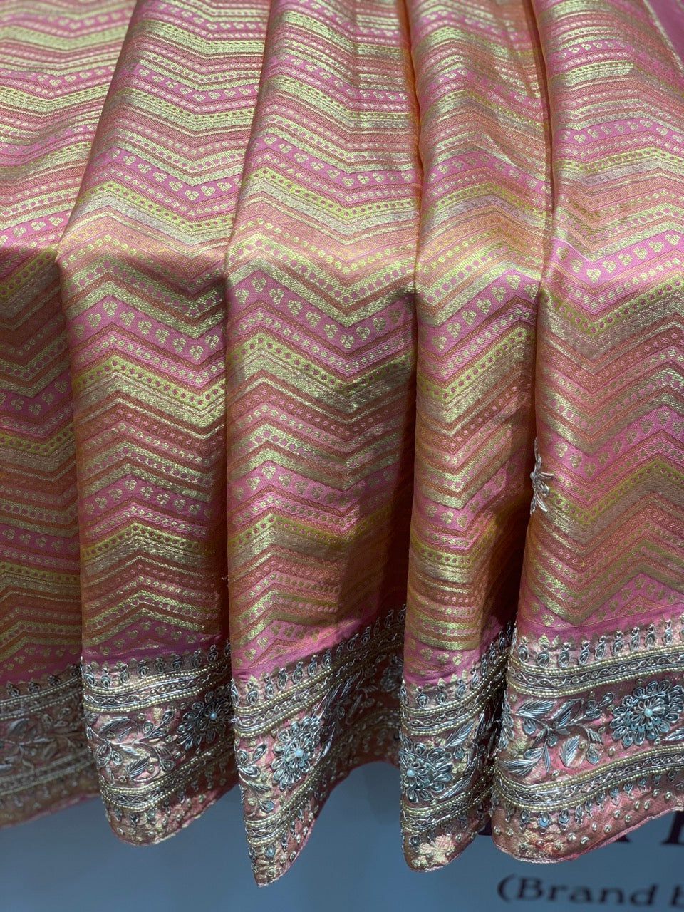 Peach Pure Kanjivaram x Hand Embroidery
