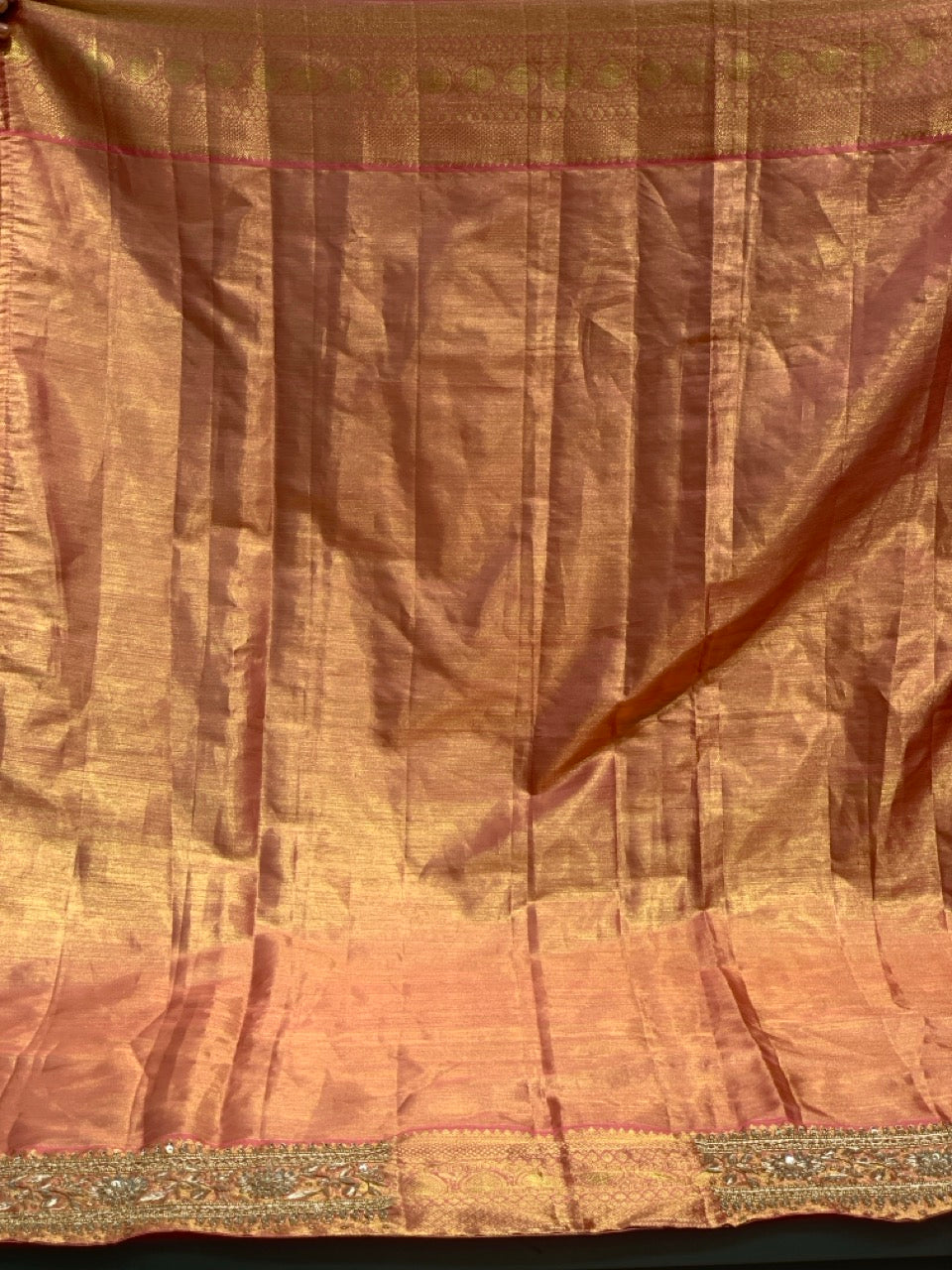 Peach Pure Kanjivaram x Hand Embroidery