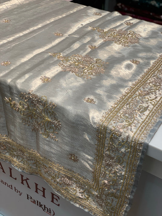 Pure Tissue Kanjivaram x Hand Embroidery