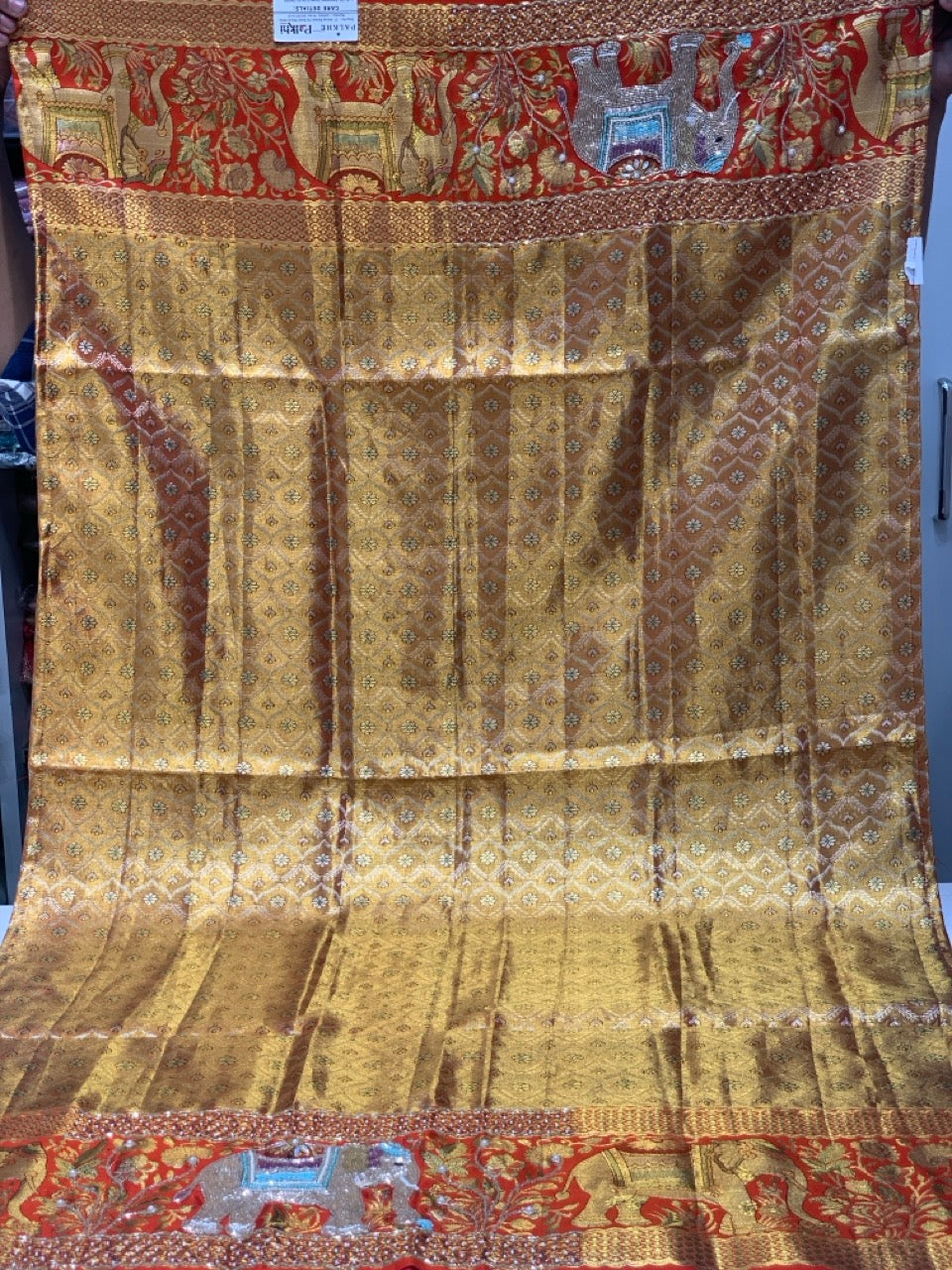 Gold Pure Kanjivaram x Hand Embroidery