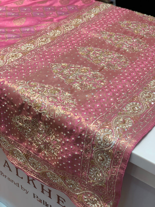 Rani Pink Banarasi X Hand Embroidery