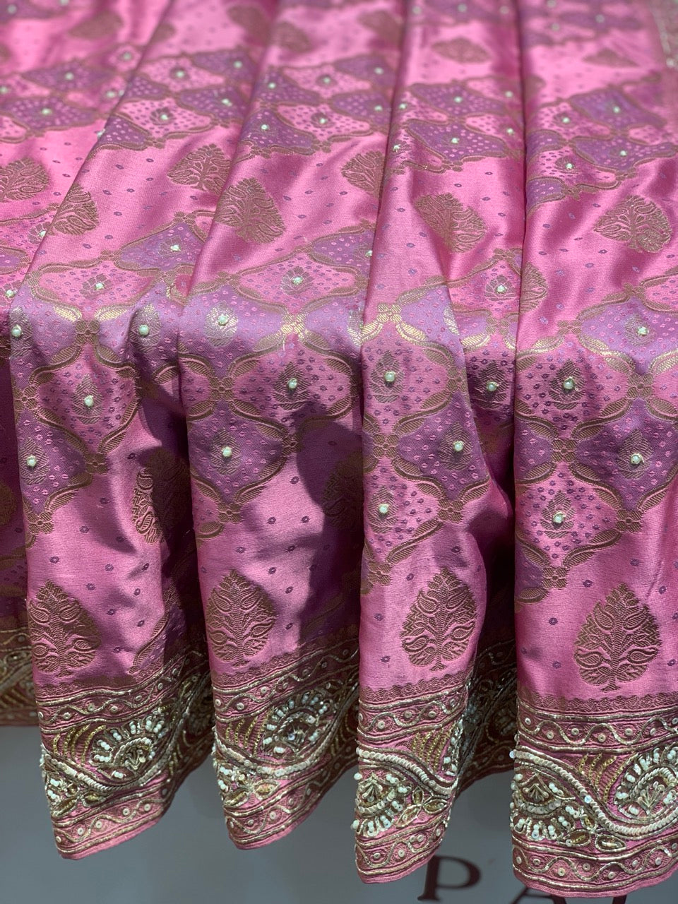 Rani Pink Banarasi X Hand Embroidery